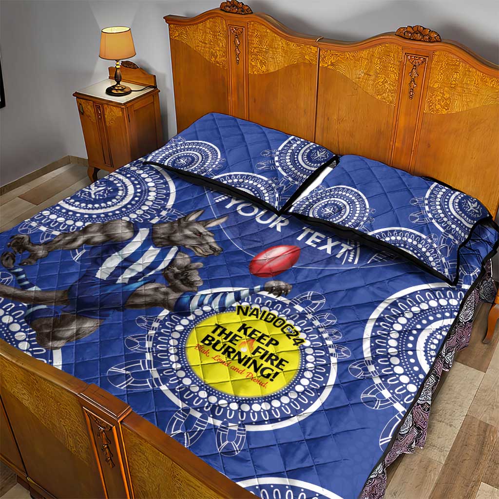 Custom AFL Kangaroos NAIDOC Week Quilt Bed Set Keep The Fire Burning Indigenous Art