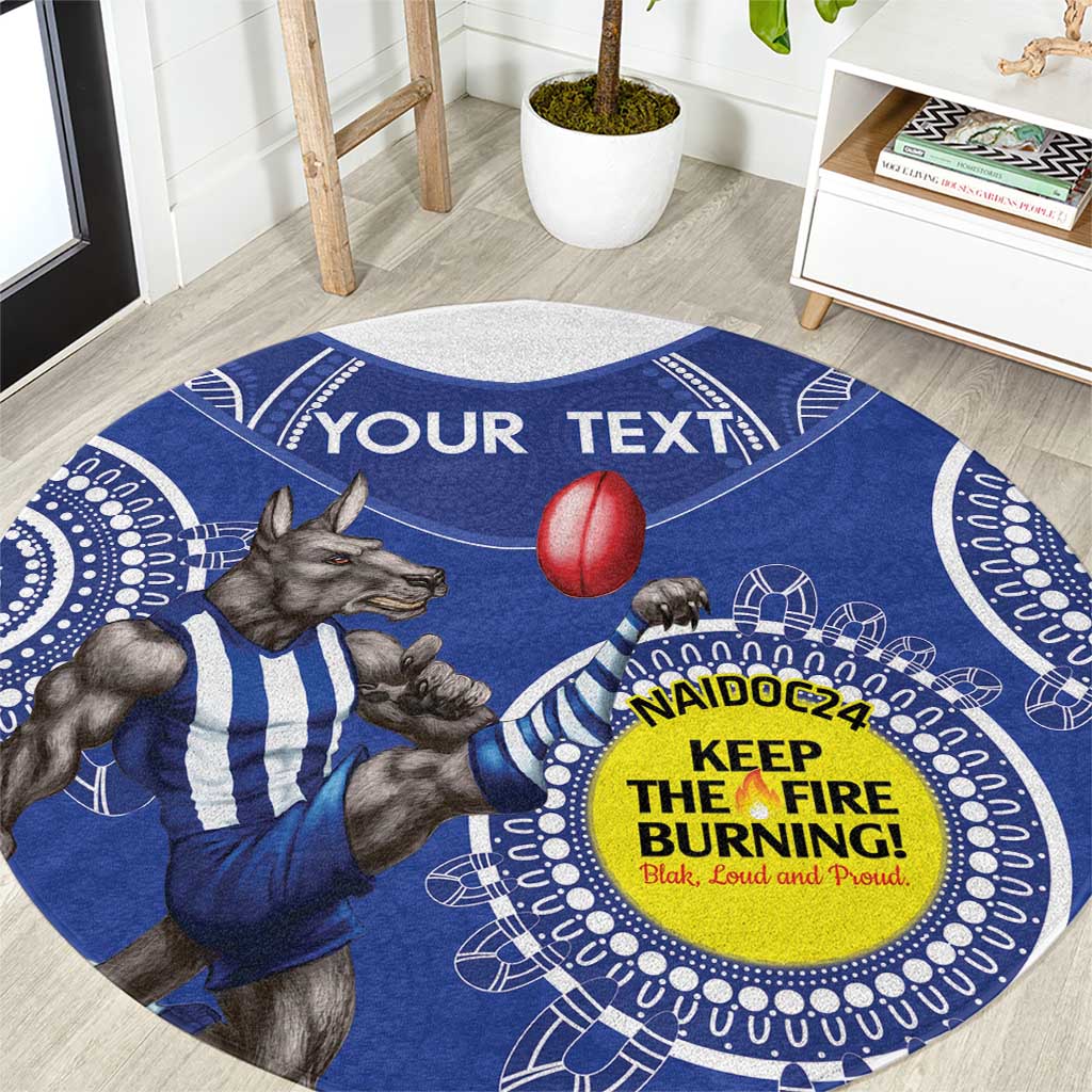 Custom AFL Kangaroos NAIDOC Week Round Carpet Keep The Fire Burning Indigenous Art