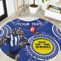 Custom AFL Kangaroos NAIDOC Week Round Carpet Keep The Fire Burning Indigenous Art