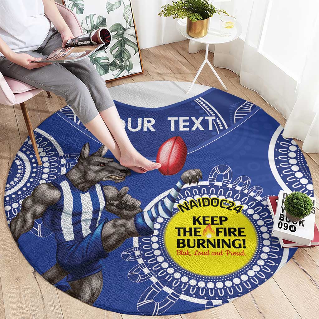 Custom AFL Kangaroos NAIDOC Week Round Carpet Keep The Fire Burning Indigenous Art