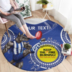 Custom AFL Kangaroos NAIDOC Week Round Carpet Keep The Fire Burning Indigenous Art