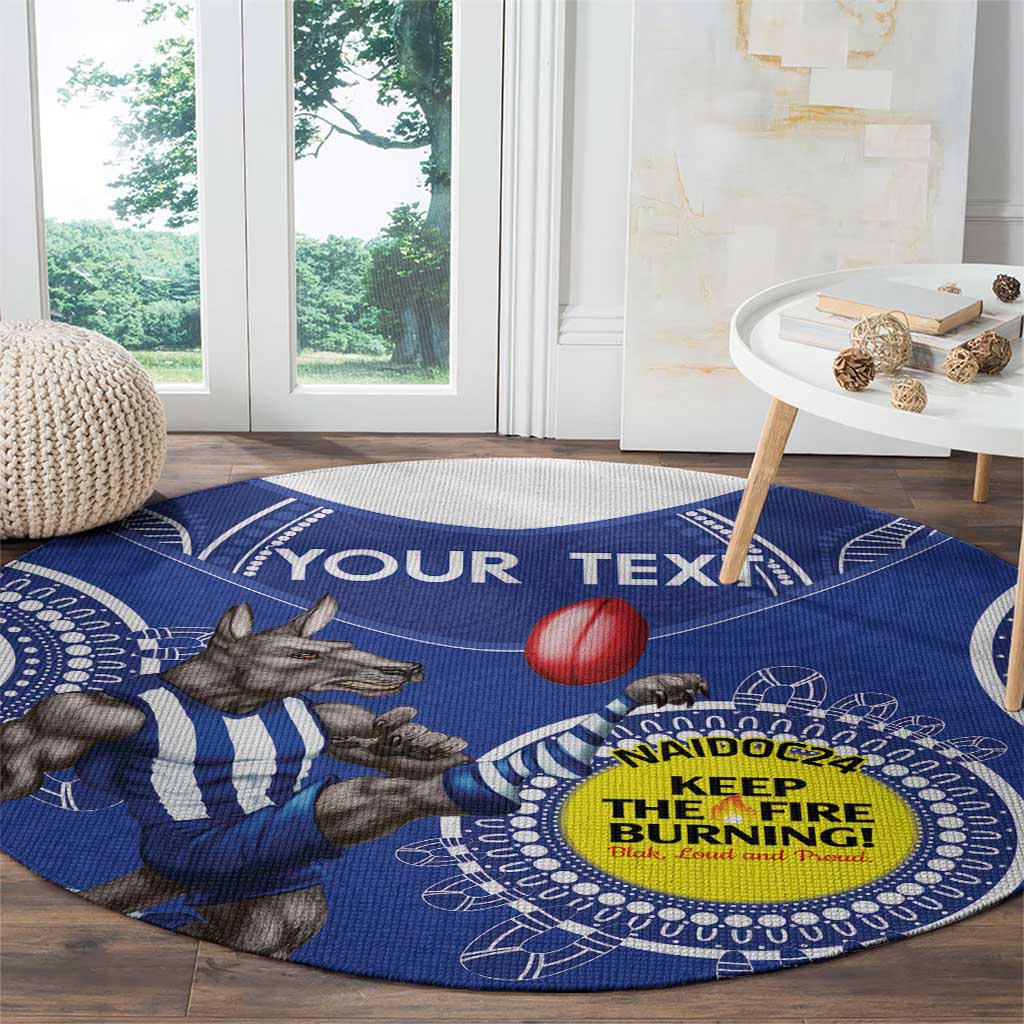 Custom AFL Kangaroos NAIDOC Week Round Carpet Keep The Fire Burning Indigenous Art