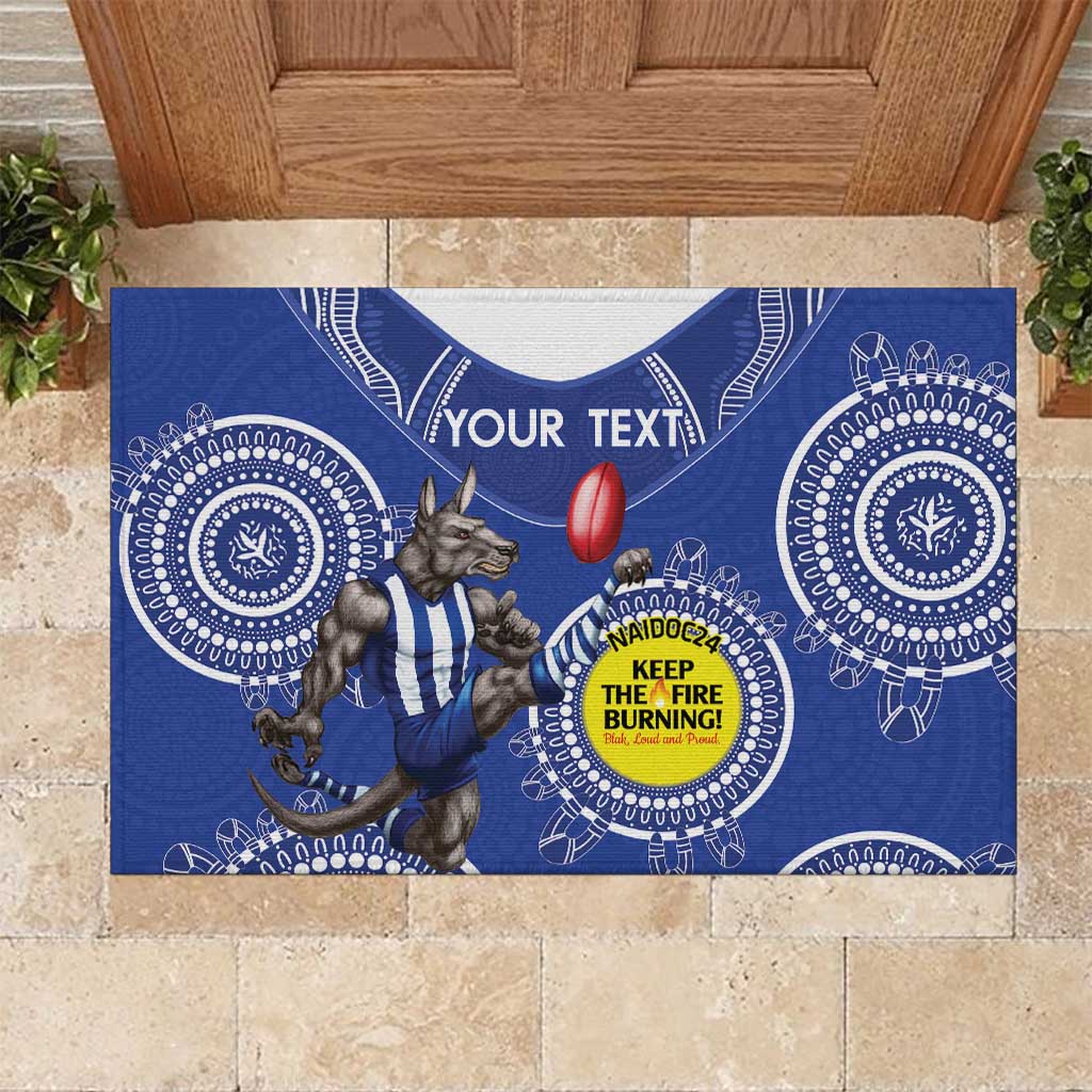 Custom AFL Kangaroos NAIDOC Week Rubber Doormat Keep The Fire Burning Indigenous Art