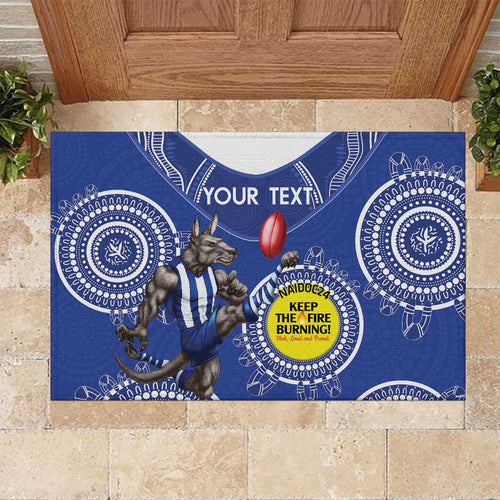 Custom AFL Kangaroos NAIDOC Week Rubber Doormat Keep The Fire Burning Indigenous Art