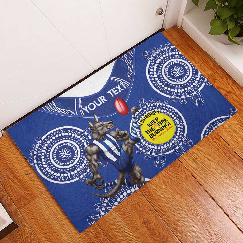 Custom AFL Kangaroos NAIDOC Week Rubber Doormat Keep The Fire Burning Indigenous Art