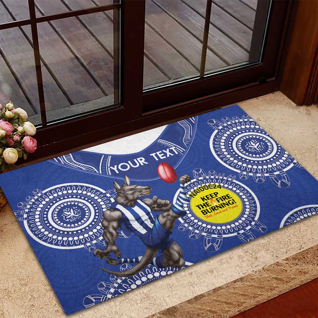 Custom AFL Kangaroos NAIDOC Week Rubber Doormat Keep The Fire Burning Indigenous Art