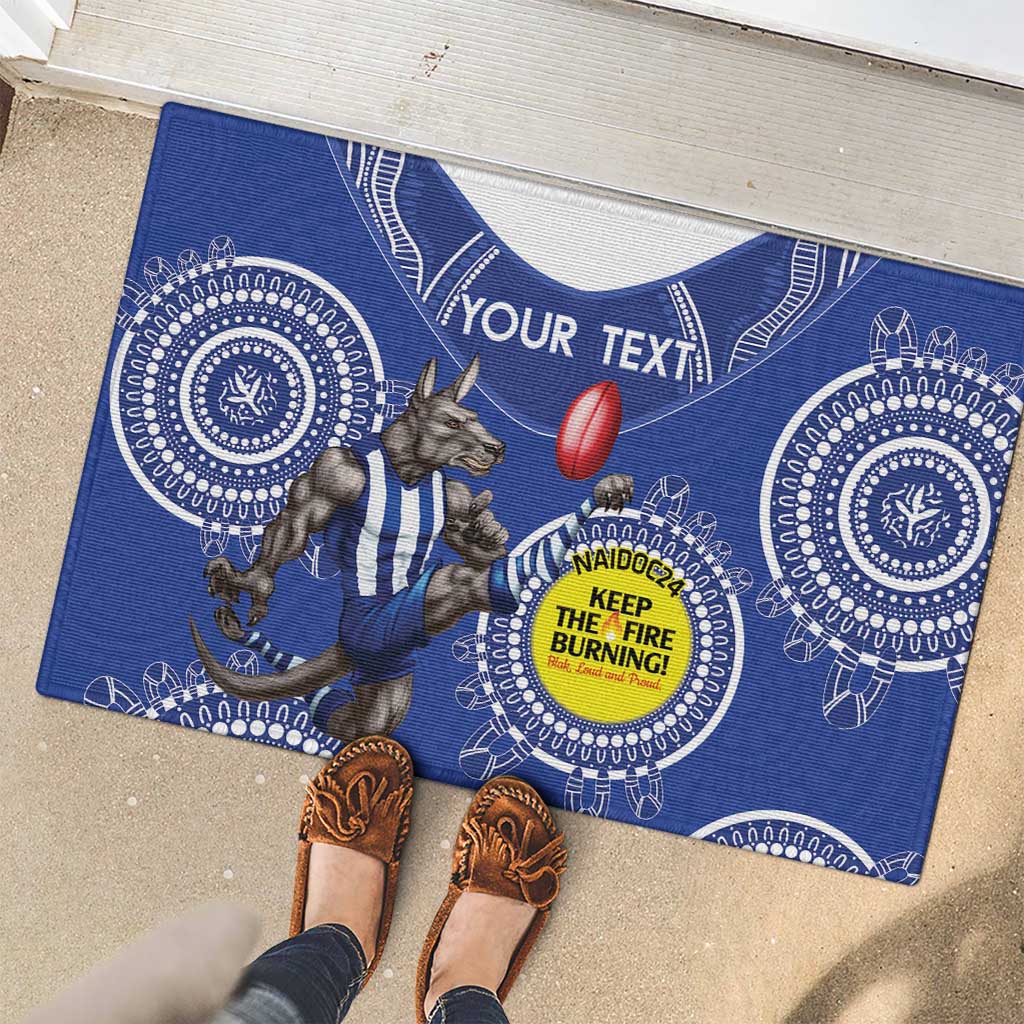 Custom AFL Kangaroos NAIDOC Week Rubber Doormat Keep The Fire Burning Indigenous Art