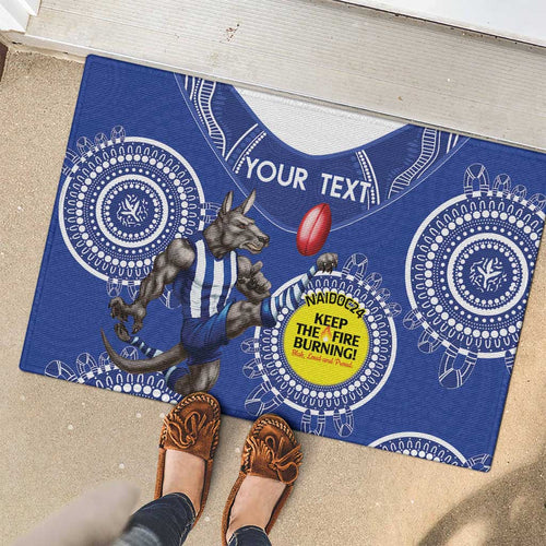 Custom AFL Kangaroos NAIDOC Week Rubber Doormat Keep The Fire Burning Indigenous Art
