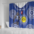 Custom AFL Kangaroos NAIDOC Week Shower Curtain Keep The Fire Burning Indigenous Art