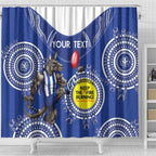 Custom AFL Kangaroos NAIDOC Week Shower Curtain Keep The Fire Burning Indigenous Art