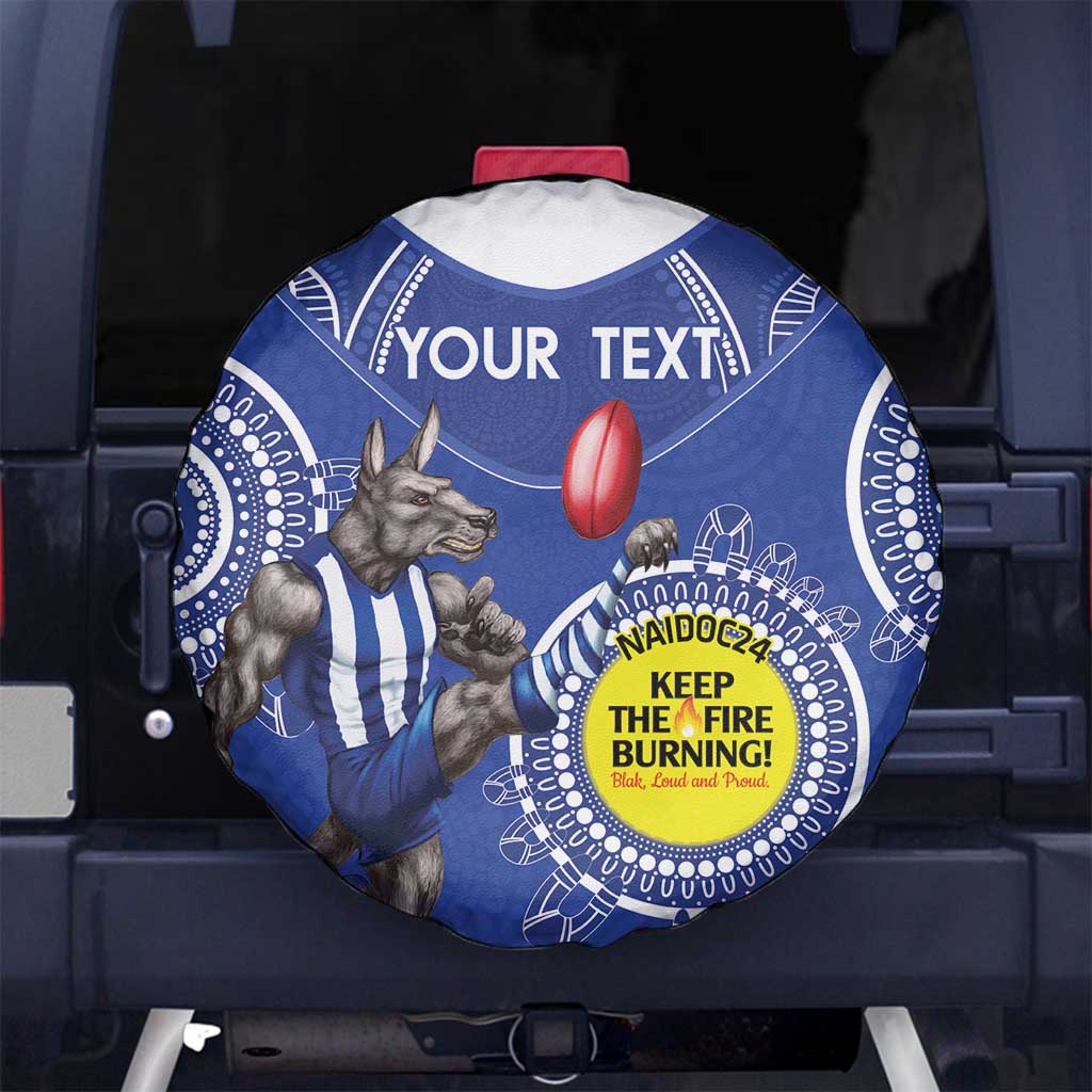 Custom AFL Kangaroos NAIDOC Week Spare Tire Cover Keep The Fire Burning Indigenous Art