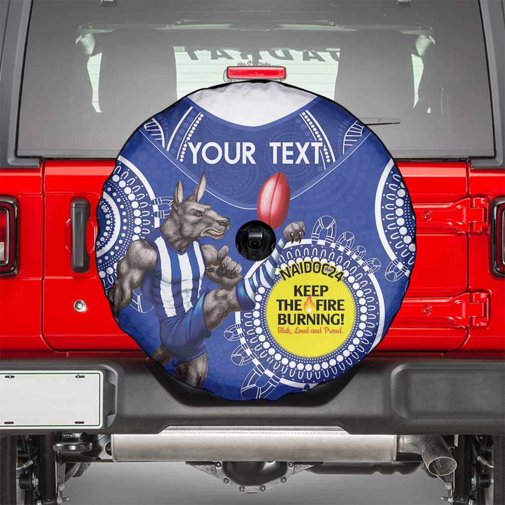 Custom AFL Kangaroos NAIDOC Week Spare Tire Cover Keep The Fire Burning Indigenous Art