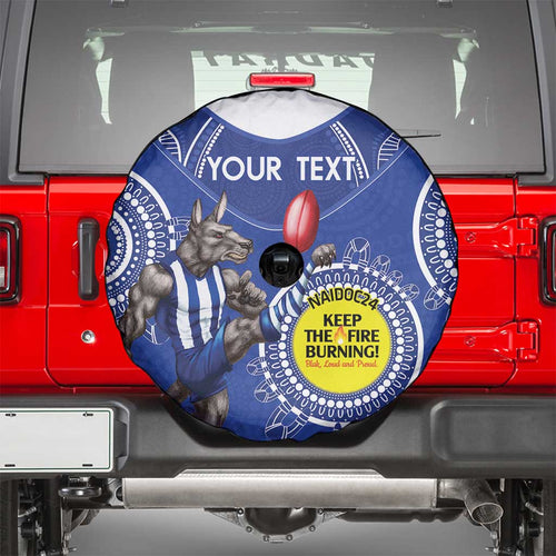 Custom AFL Kangaroos NAIDOC Week Spare Tire Cover Keep The Fire Burning Indigenous Art