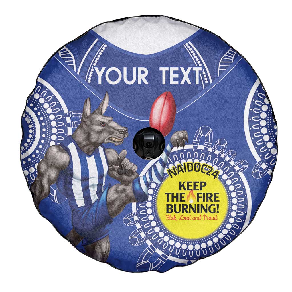 Custom AFL Kangaroos NAIDOC Week Spare Tire Cover Keep The Fire Burning Indigenous Art