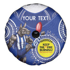Custom AFL Kangaroos NAIDOC Week Spare Tire Cover Keep The Fire Burning Indigenous Art