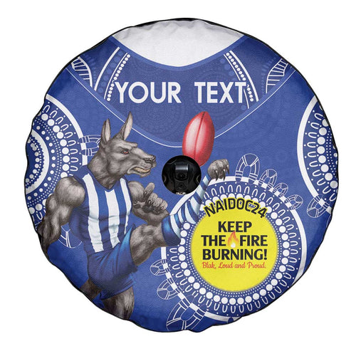 Custom AFL Kangaroos NAIDOC Week Spare Tire Cover Keep The Fire Burning Indigenous Art