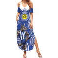 Custom AFL Kangaroos NAIDOC Week Summer Maxi Dress Keep The Fire Burning Indigenous Art