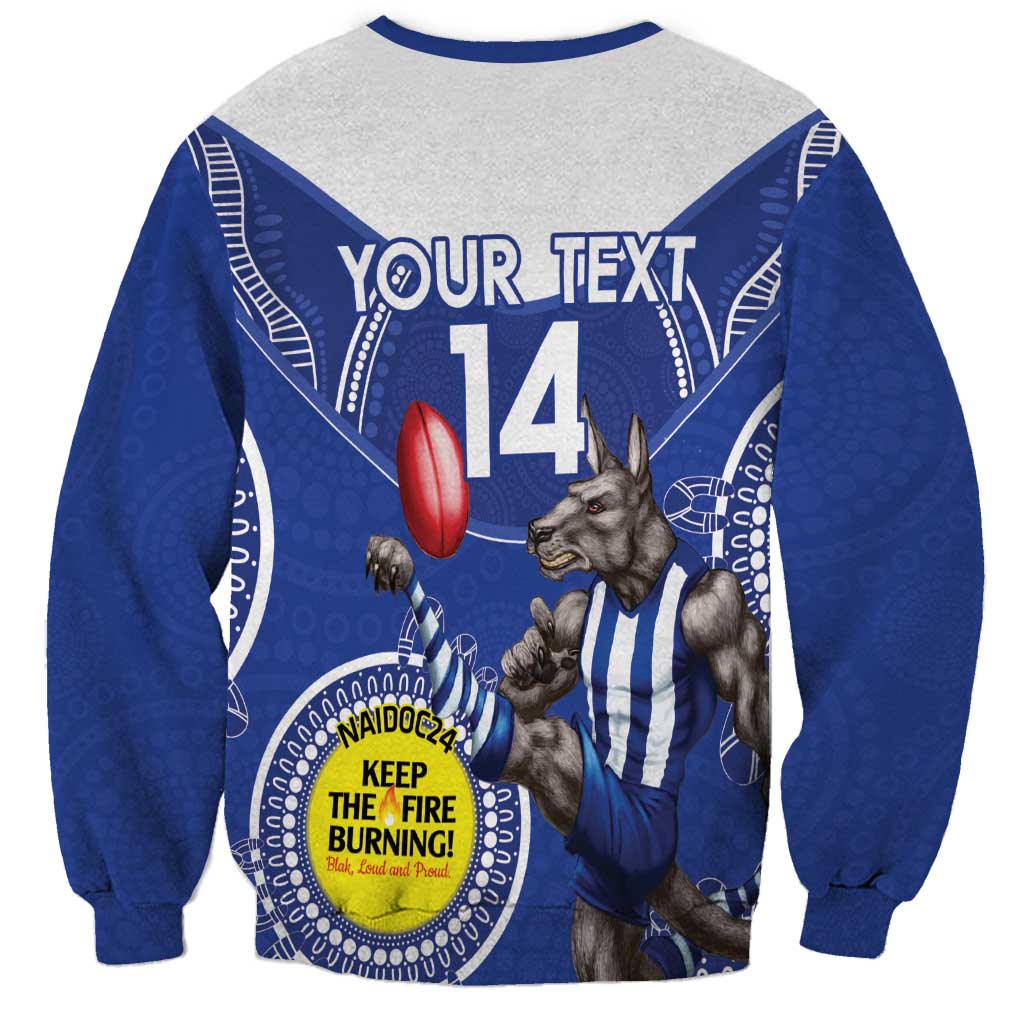Custom AFL Kangaroos NAIDOC Week Sweatshirt Keep The Fire Burning Indigenous Art