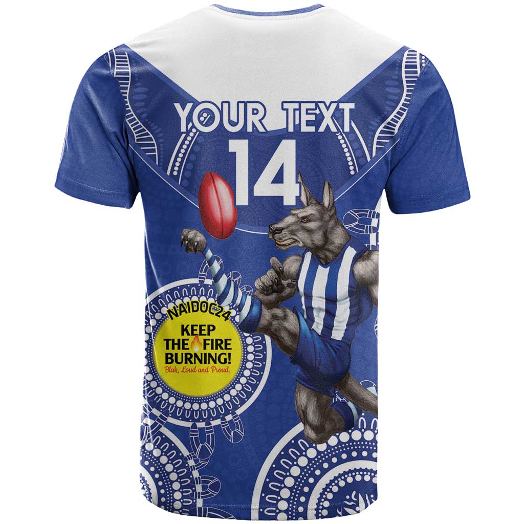 Custom AFL Kangaroos NAIDOC Week T Shirt Keep The Fire Burning Indigenous Art