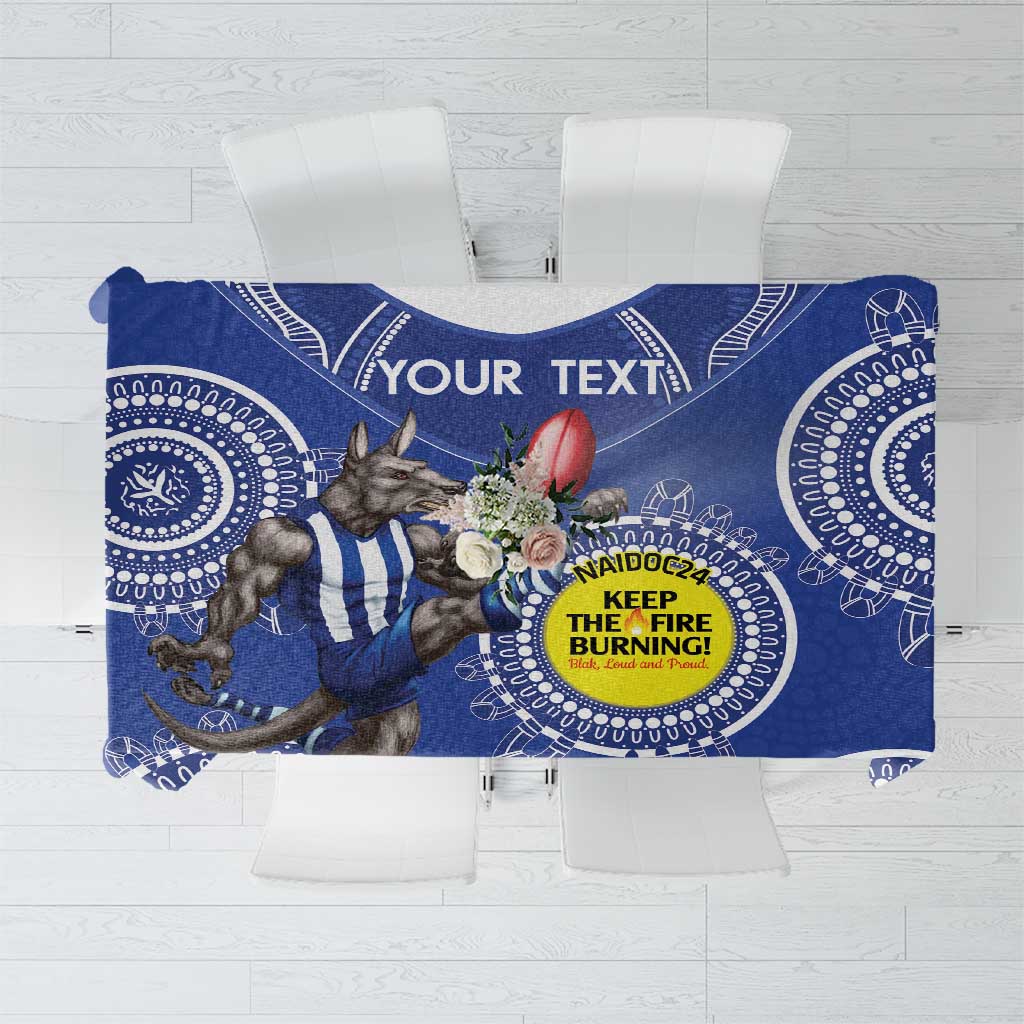 Custom AFL Kangaroos NAIDOC Week Tablecloth Keep The Fire Burning Indigenous Art