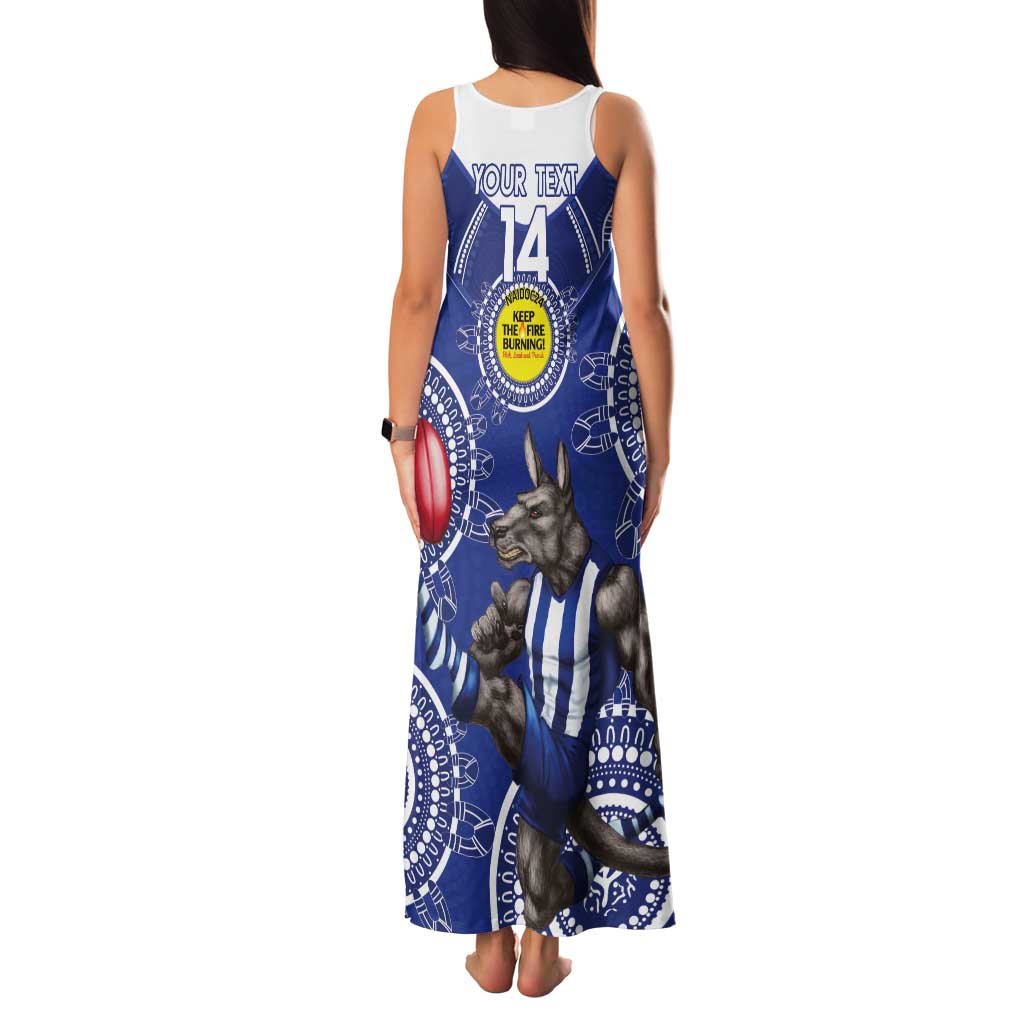 Custom AFL Kangaroos NAIDOC Week Tank Maxi Dress Keep The Fire Burning Indigenous Art