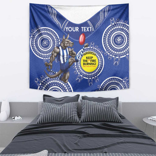 Custom AFL Kangaroos NAIDOC Week Tapestry Keep The Fire Burning Indigenous Art