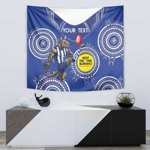 Custom AFL Kangaroos NAIDOC Week Tapestry Keep The Fire Burning Indigenous Art