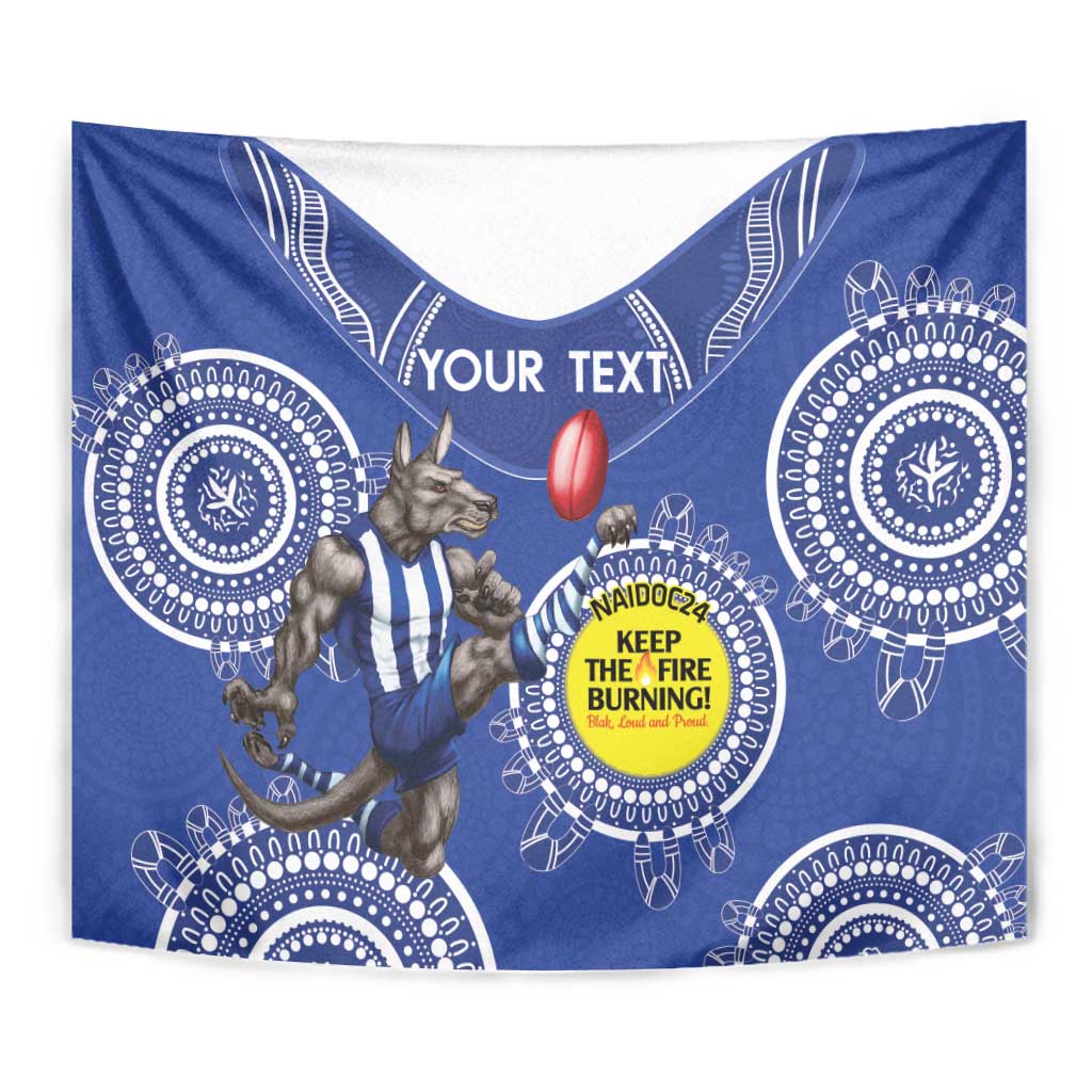 Custom AFL Kangaroos NAIDOC Week Tapestry Keep The Fire Burning Indigenous Art