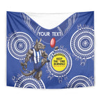 Custom AFL Kangaroos NAIDOC Week Tapestry Keep The Fire Burning Indigenous Art