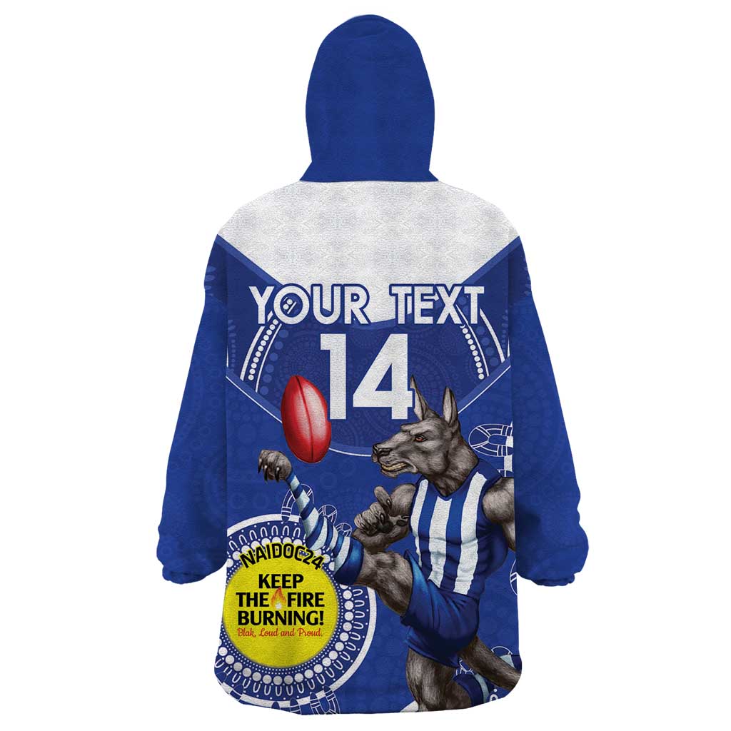 Custom AFL Kangaroos NAIDOC Week Wearable Blanket Hoodie Keep The Fire Burning Indigenous Art