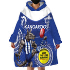 Custom AFL Kangaroos NAIDOC Week Wearable Blanket Hoodie Keep The Fire Burning Indigenous Art
