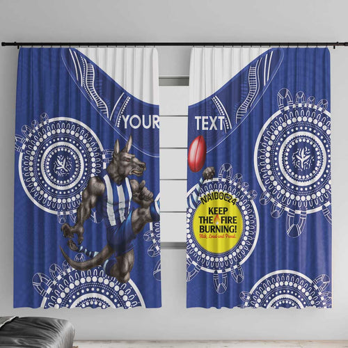 Custom AFL Kangaroos NAIDOC Week Window Curtain Keep The Fire Burning Indigenous Art