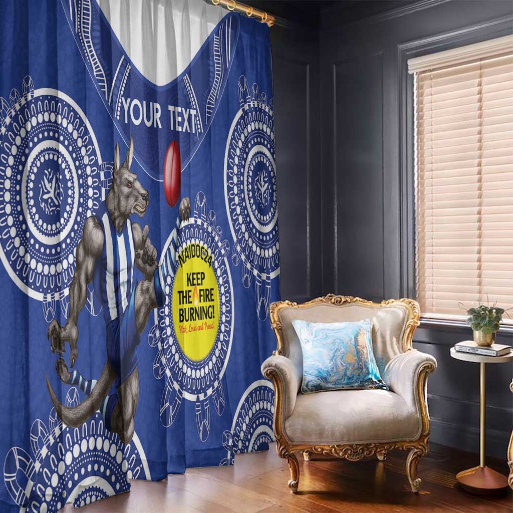 Custom AFL Kangaroos NAIDOC Week Window Curtain Keep The Fire Burning Indigenous Art