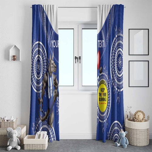 Custom AFL Kangaroos NAIDOC Week Window Curtain Keep The Fire Burning Indigenous Art
