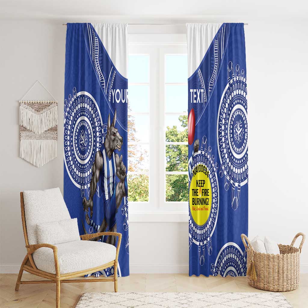 Custom AFL Kangaroos NAIDOC Week Window Curtain Keep The Fire Burning Indigenous Art