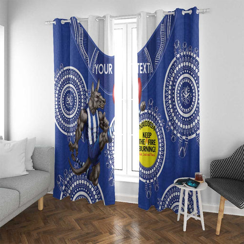 Custom AFL Kangaroos NAIDOC Week Window Curtain Keep The Fire Burning Indigenous Art