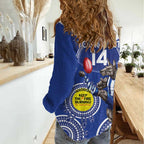 Custom AFL Kangaroos NAIDOC Week Women Casual Shirt Keep The Fire Burning Indigenous Art