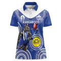 Custom AFL Kangaroos NAIDOC Week Women Polo Shirt Keep The Fire Burning Indigenous Art
