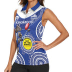 Custom AFL Kangaroos NAIDOC Week Women Sleeveless Polo Shirt Keep The Fire Burning Indigenous Art