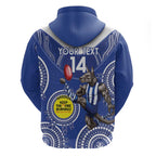 Custom AFL Kangaroos NAIDOC Week Zip Hoodie Keep The Fire Burning Indigenous Art