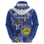 Custom AFL Kangaroos NAIDOC Week Zip Hoodie Keep The Fire Burning Indigenous Art