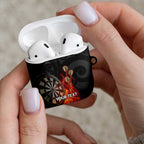 Personalised Aotearoa Darts AirPods Case Maori Koru Flaming Dartboard - Aussie Hoodie