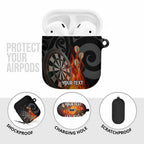 Personalised Aotearoa Darts AirPods Case Maori Koru Flaming Dartboard - Aussie Hoodie