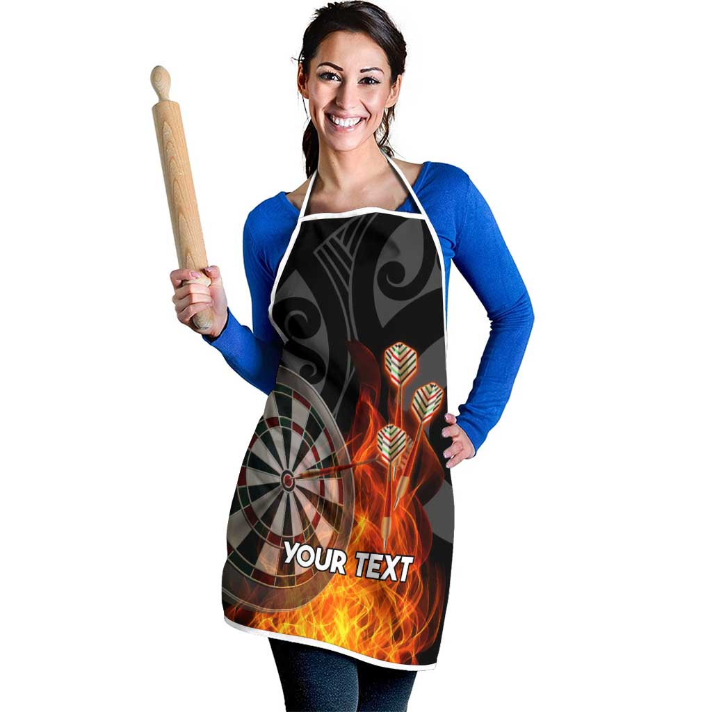 Personalised Aotearoa Darts Apron Maori Koru Flaming Dartboard - Aussie Hoodie