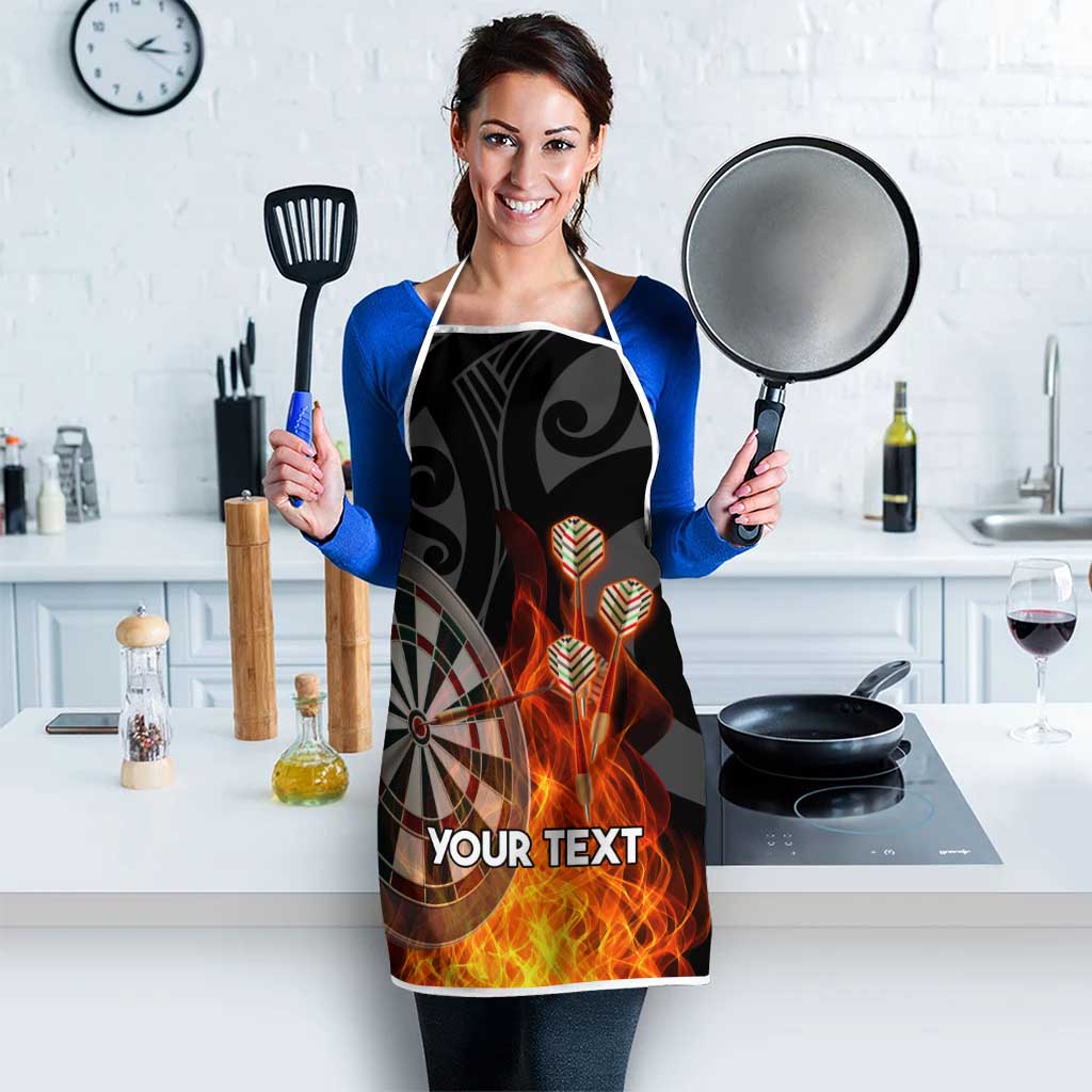 Personalised Aotearoa Darts Apron Maori Koru Flaming Dartboard - Aussie Hoodie