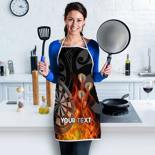 Personalised Aotearoa Darts Apron Maori Koru Flaming Dartboard - Aussie Hoodie