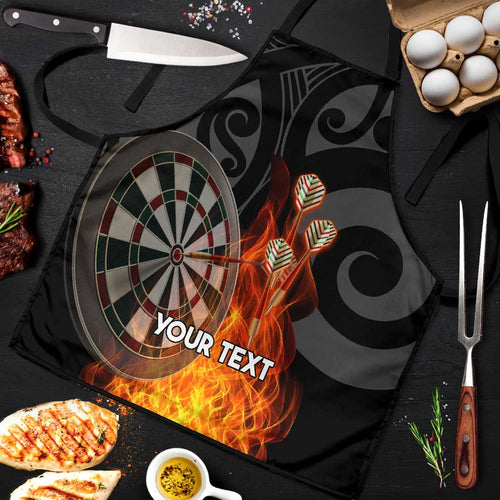 Personalised Aotearoa Darts Apron Maori Koru Flaming Dartboard - Aussie Hoodie
