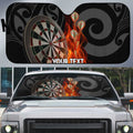 Personalised Aotearoa Darts Auto Sun Shade Maori Koru Flaming Dartboard - Aussie Hoodie