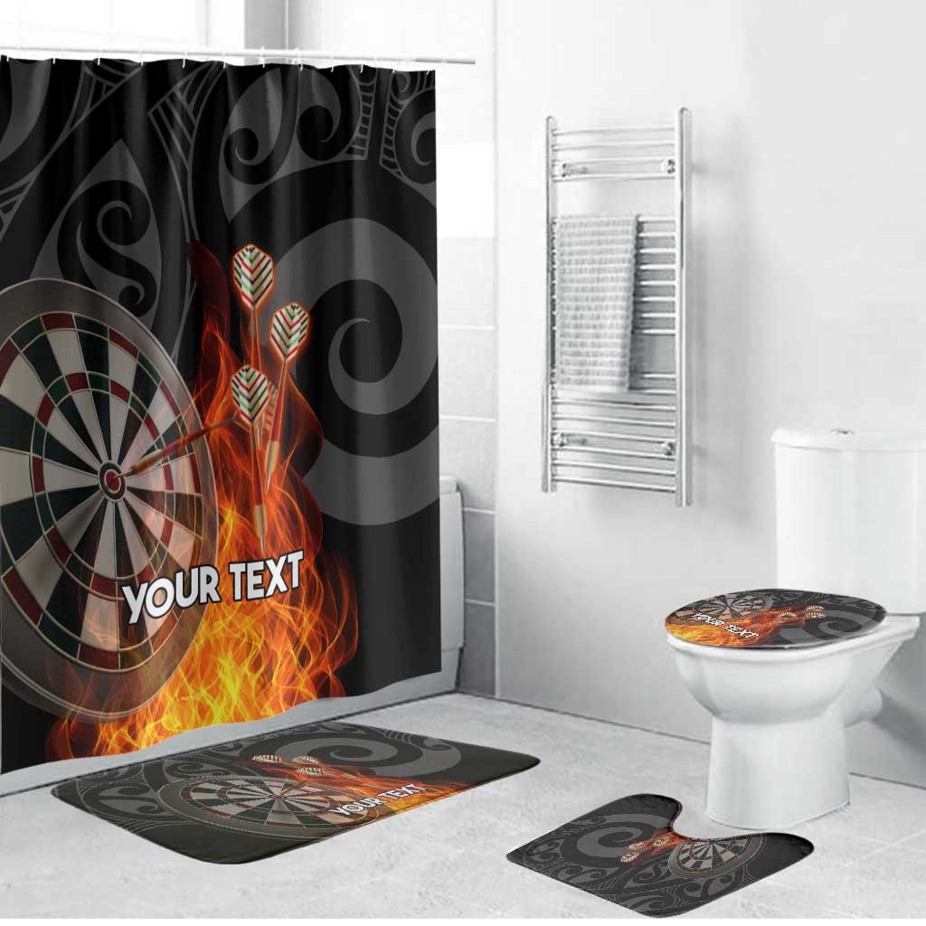 Personalised Aotearoa Darts Bathroom Set Maori Koru Flaming Dartboard - Aussie Hoodie