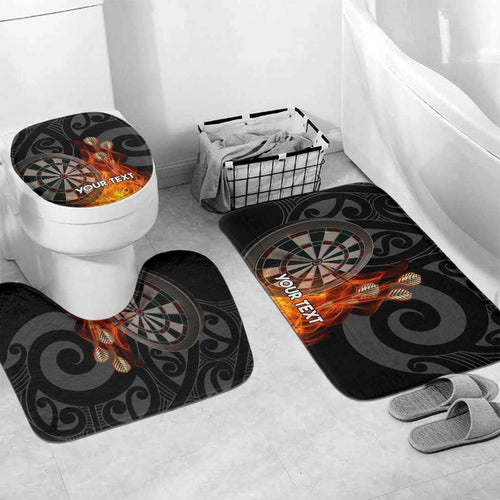Personalised Aotearoa Darts Bathroom Set Maori Koru Flaming Dartboard - Aussie Hoodie